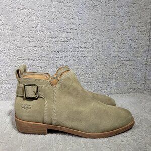 UGG Kelsea Womens Size US 6 Green Suede Side Buckle Strap 1092535 Ankle Bootie